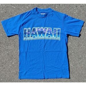 Vtg 1985 Hawaii Tourist Print Hanes Made in USA T-Shirt Size (M)